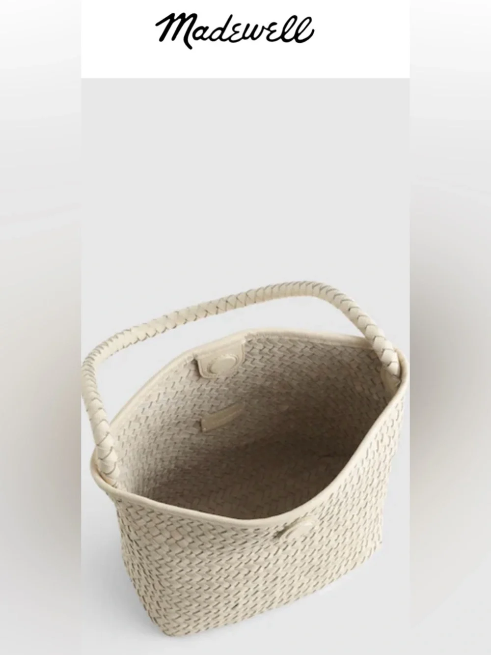 New Madewell Bestseller The Signature Woven Shoulder Bag in Vintage Muslin - Picture 2 of 6